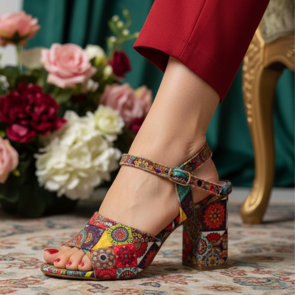 Ethnic Bloom Heels