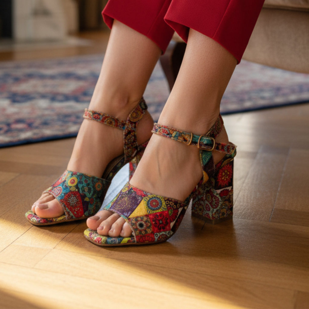 Ethnic Bloom Heels