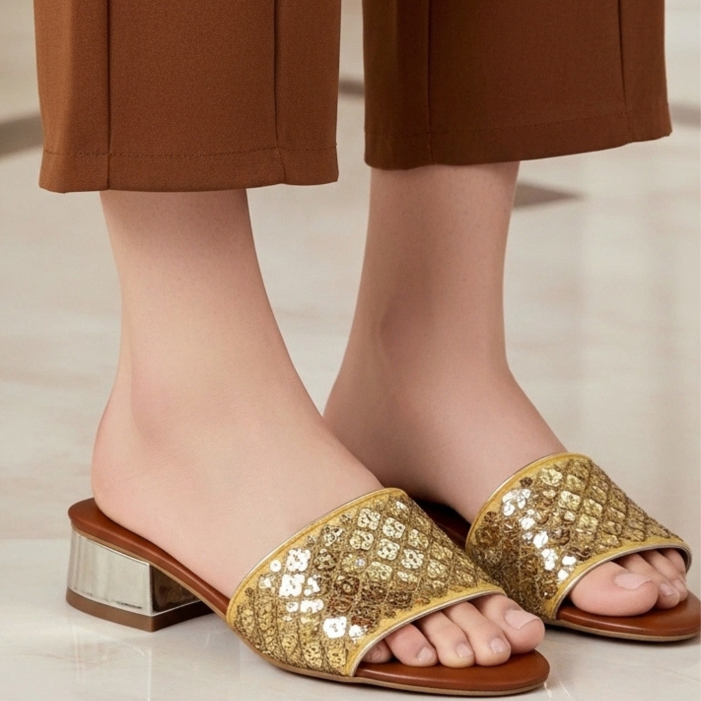 Golden Aura Statement Heels