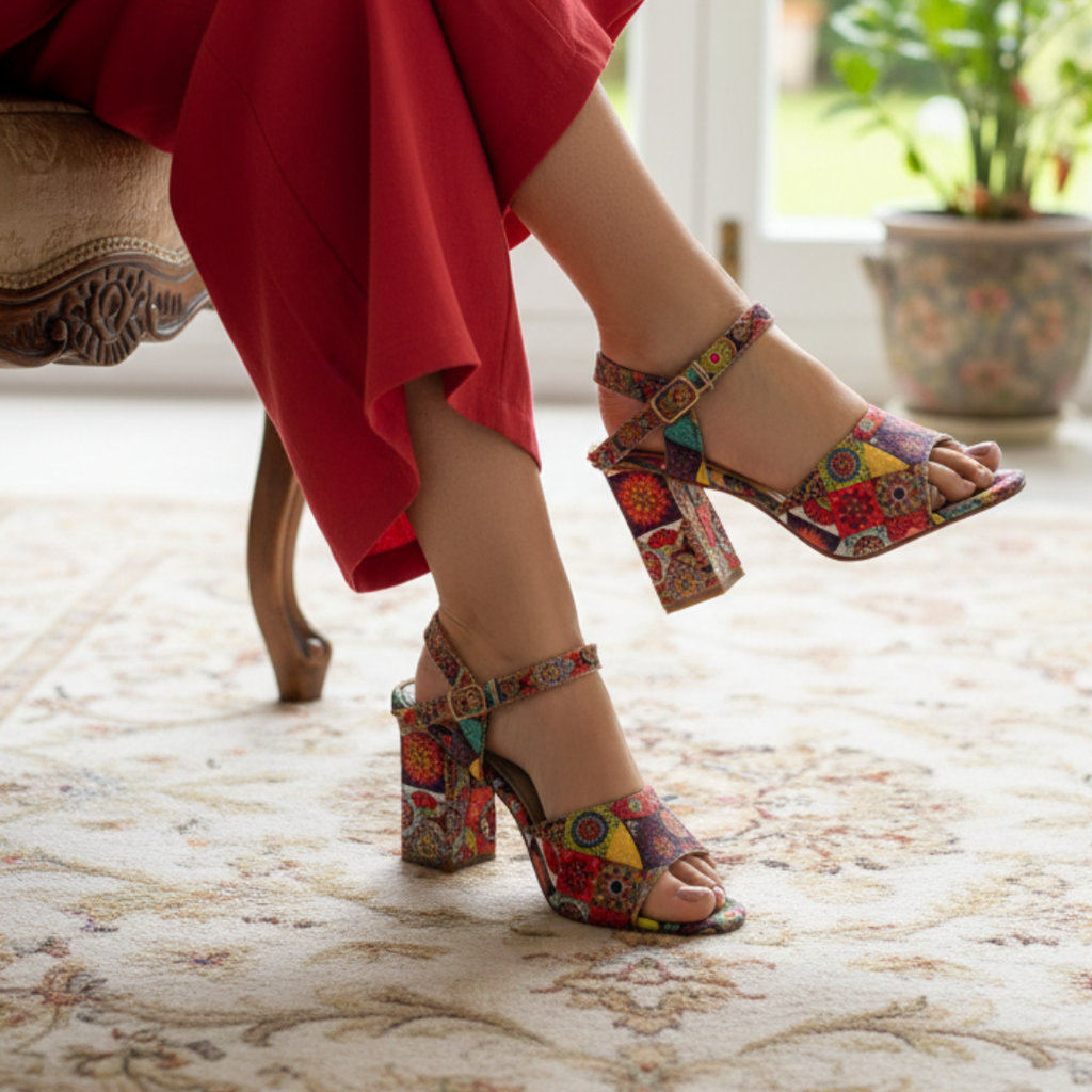 Ethnic Bloom Heels