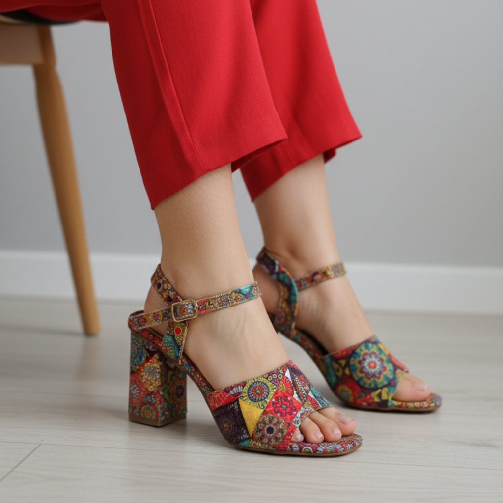 Ethnic Bloom Heels