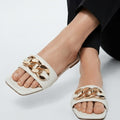 WHITE CHAIN DETAIL SLIDES