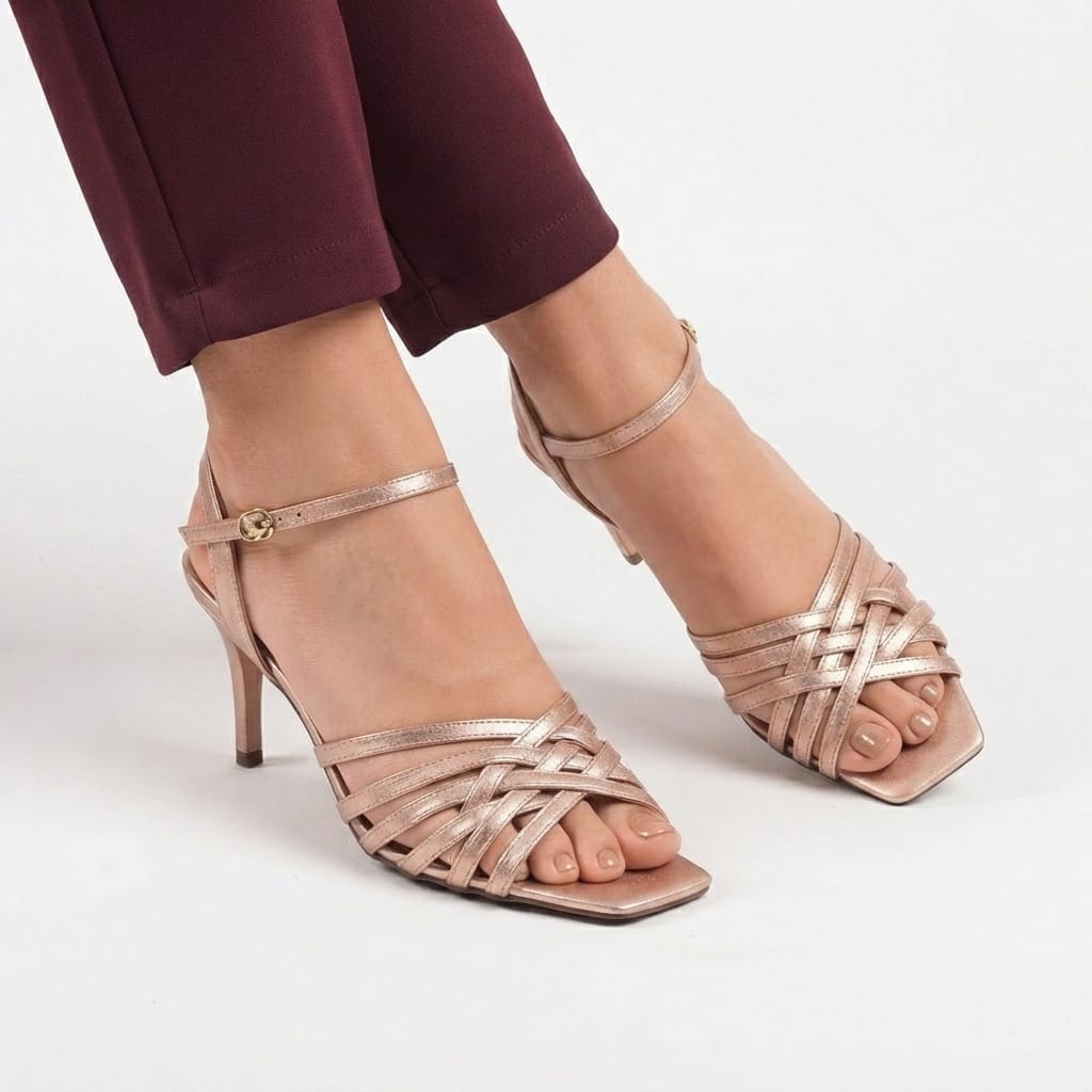 ROSE GOLD STRAPPY HEELS