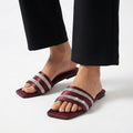 BURGUNDY RHINESTONE SLIDES