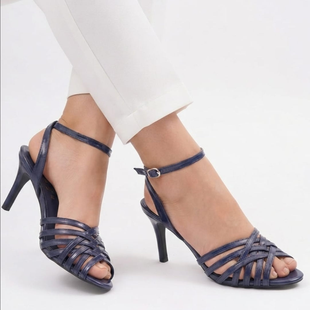 NAVY BLUE STRAPPY HEELS