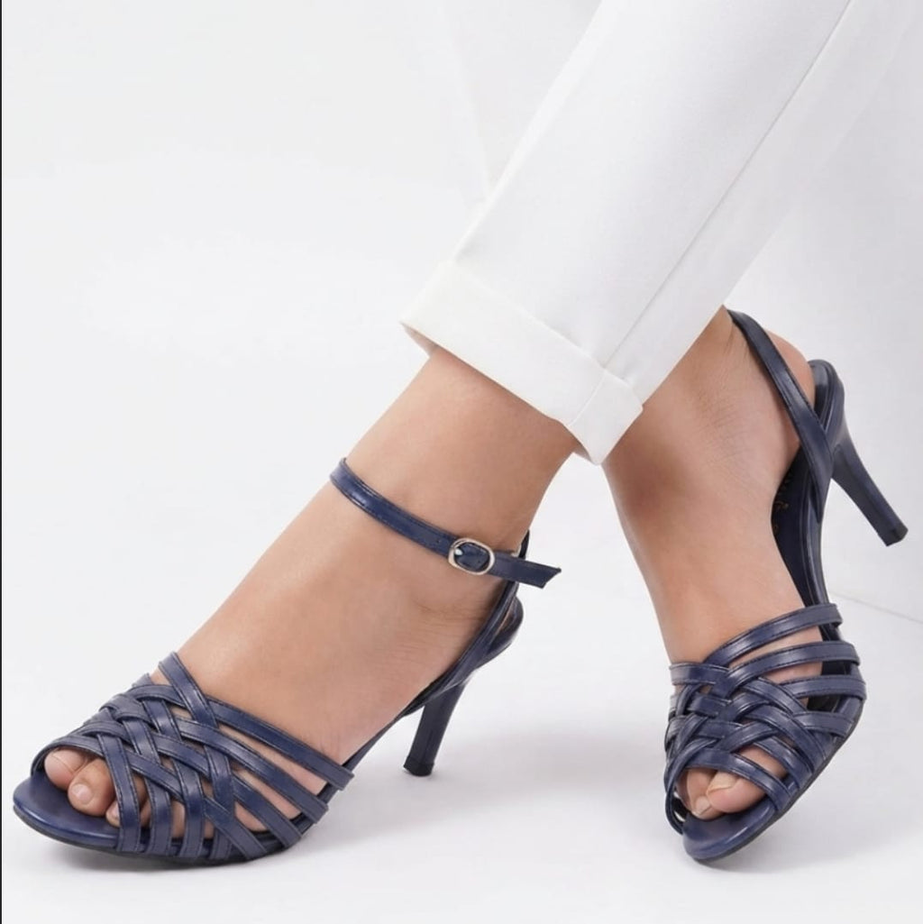 NAVY BLUE STRAPPY HEELS