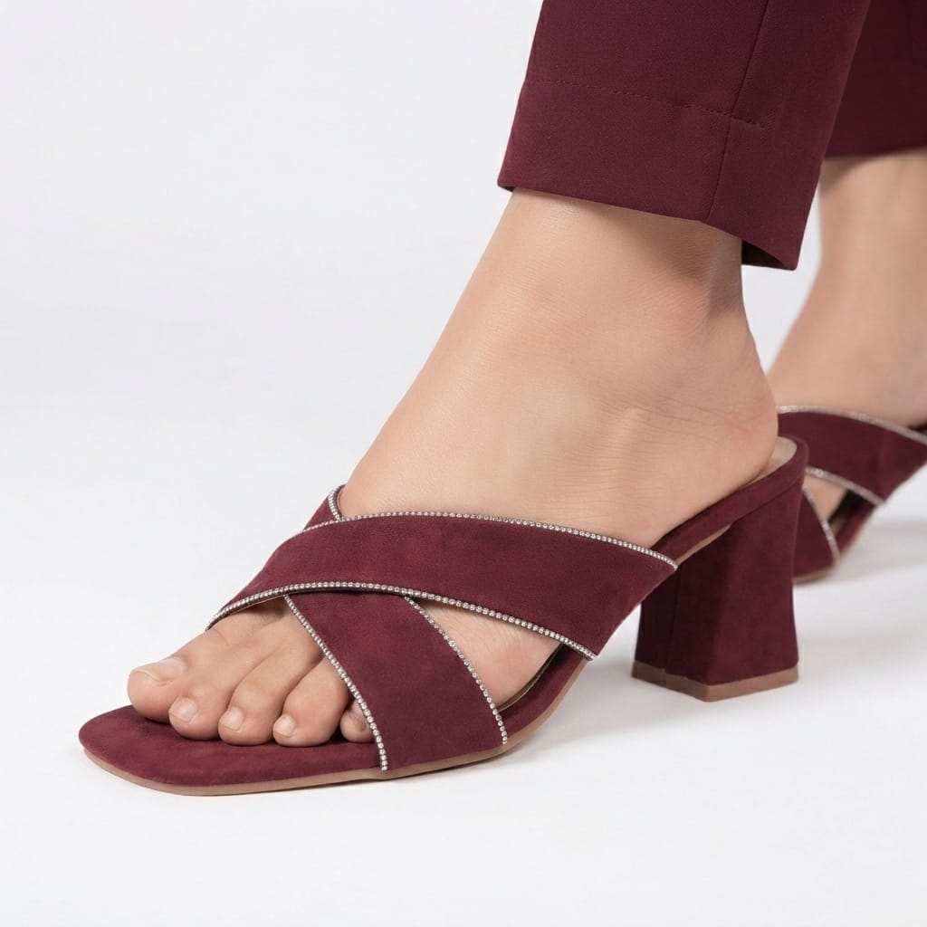 BURGUNDY CRISS-CROSS