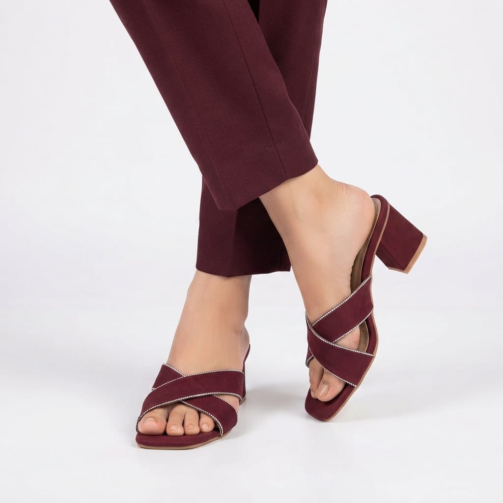 BURGUNDY CRISS-CROSS