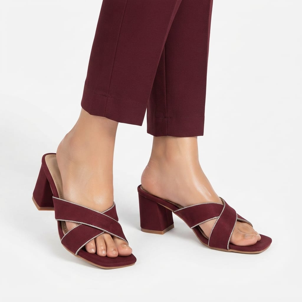 BURGUNDY CRISS-CROSS