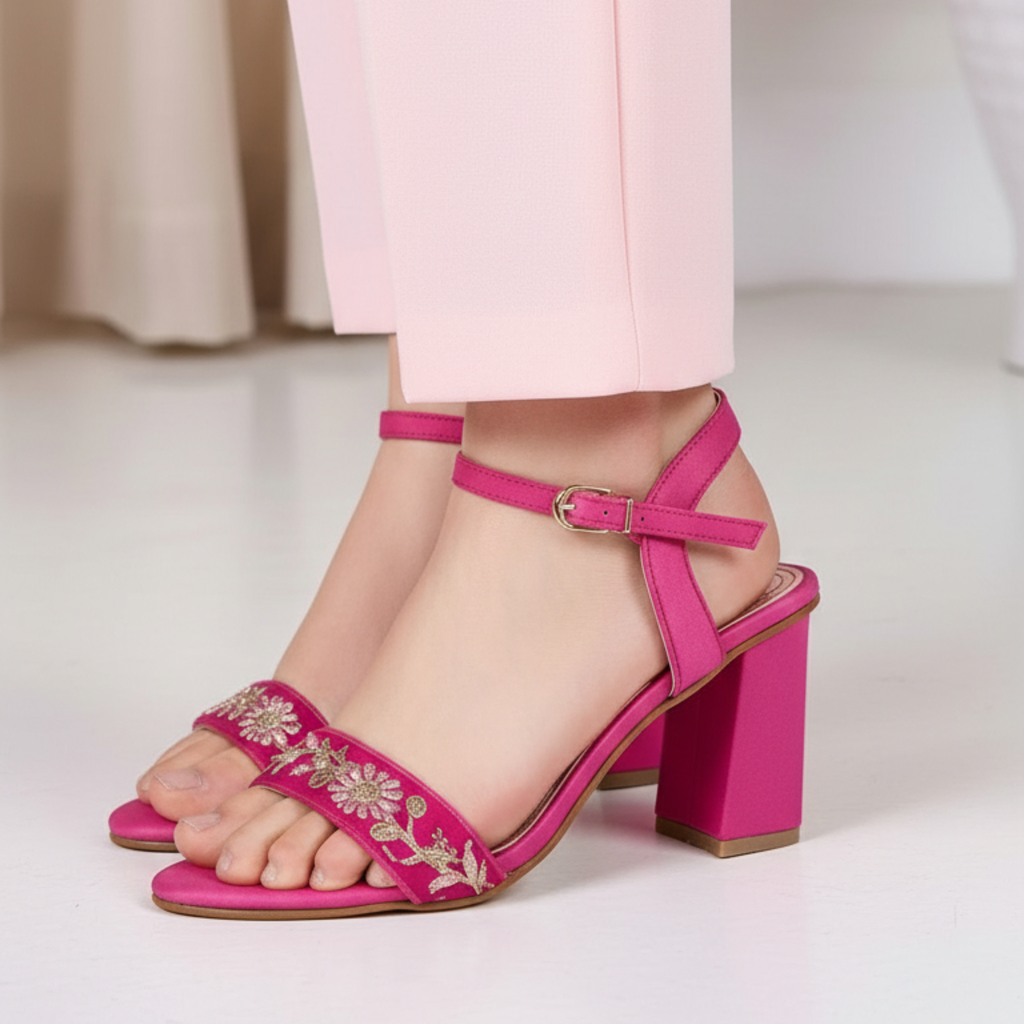 Pink Petal Charm Heels