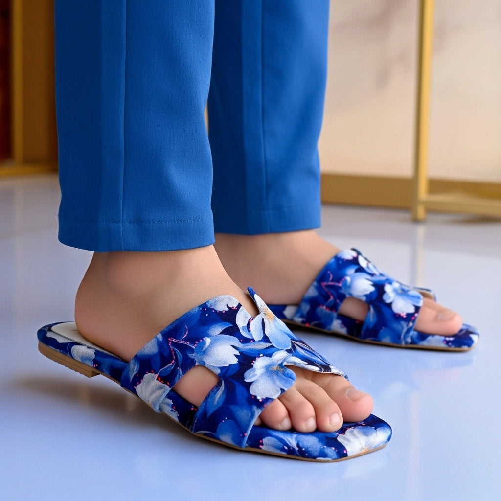 Faaha Blue Blossom Flats – Faaha.pk