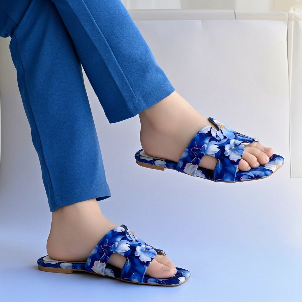 Faaha Blue Blossom Flats – Faaha.pk